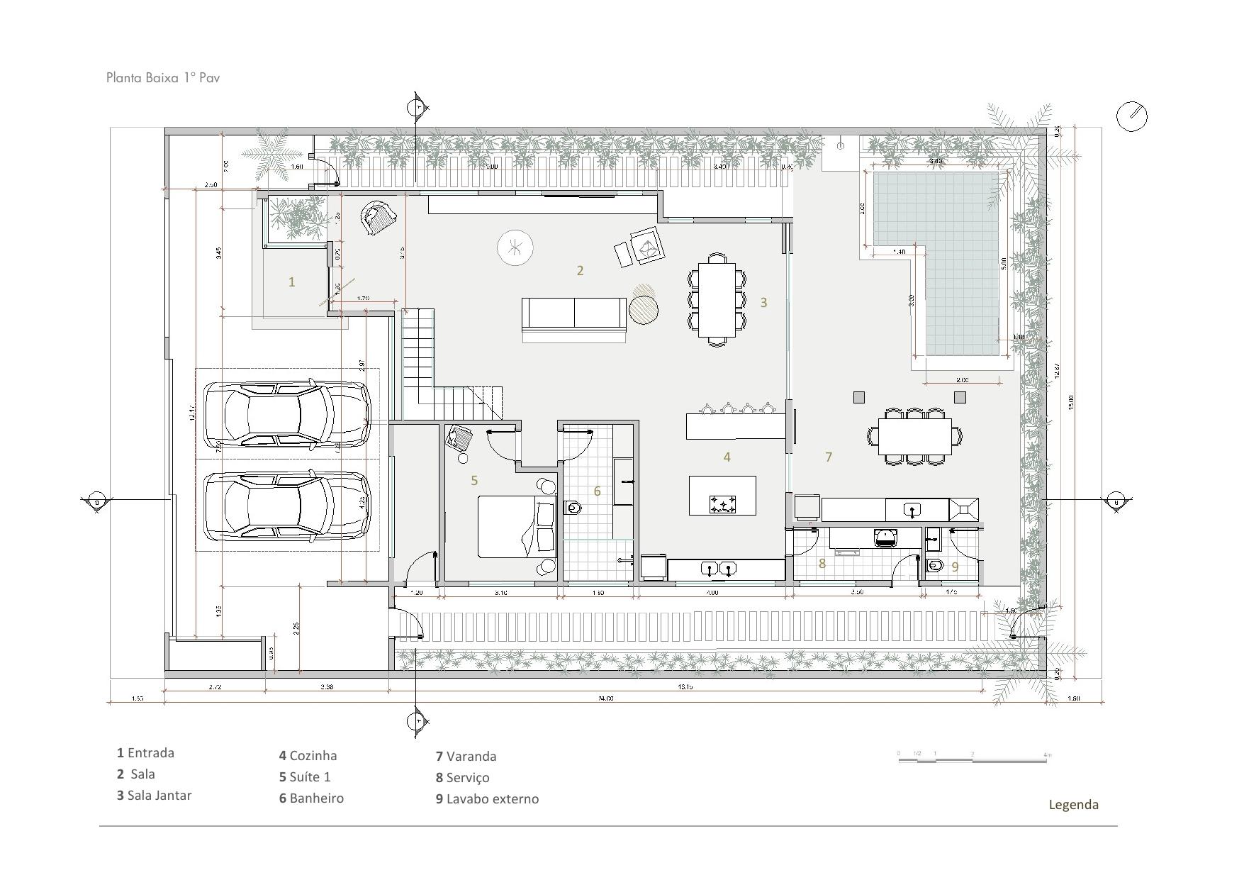 Planta baixa — 1º pavimento